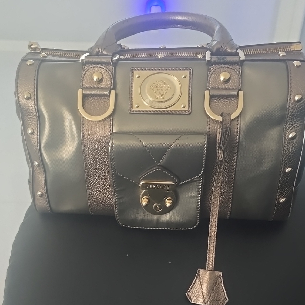Versace Bronze and Gold Handbag